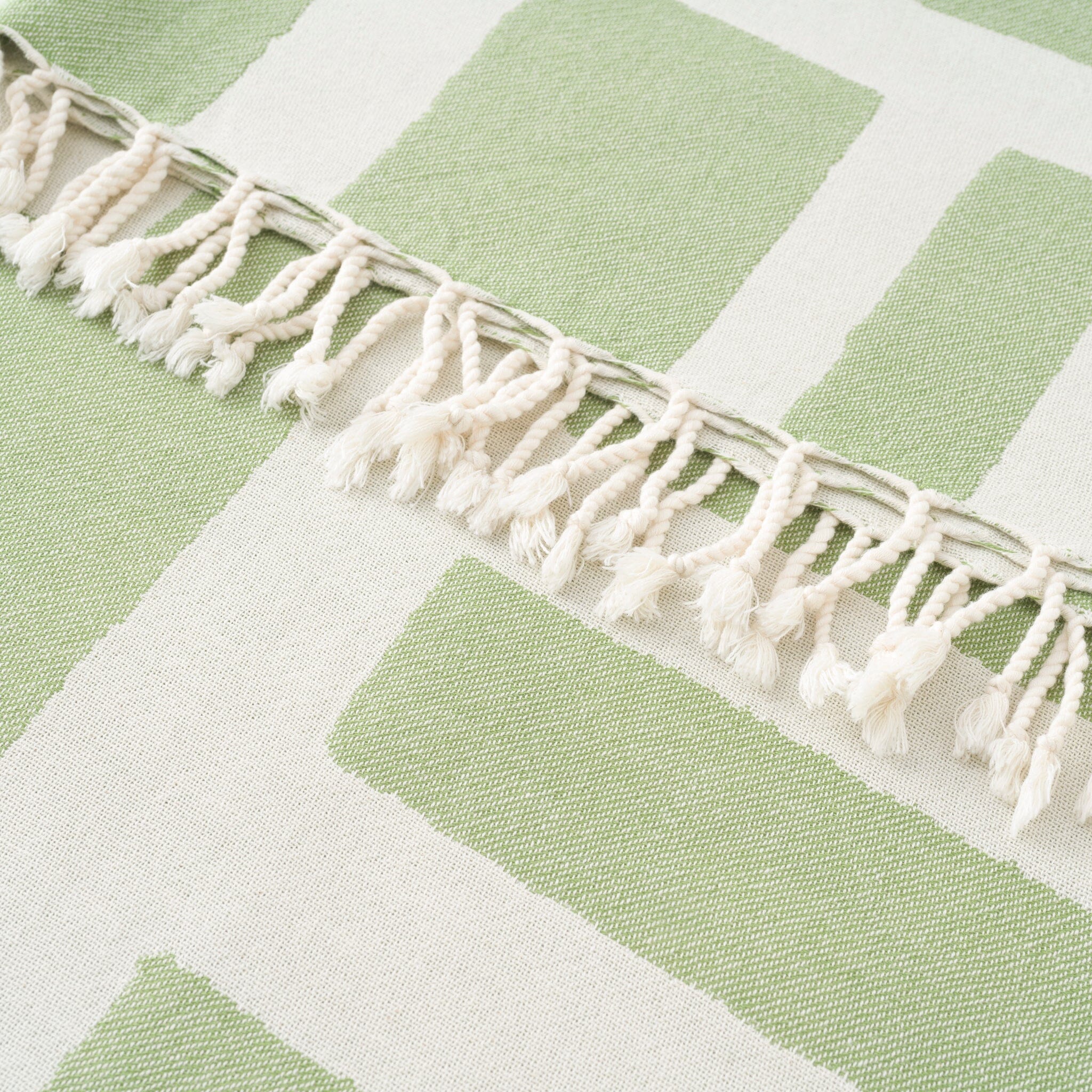 Bosa Linen Turkish Towel / Throw - Olive and Linen