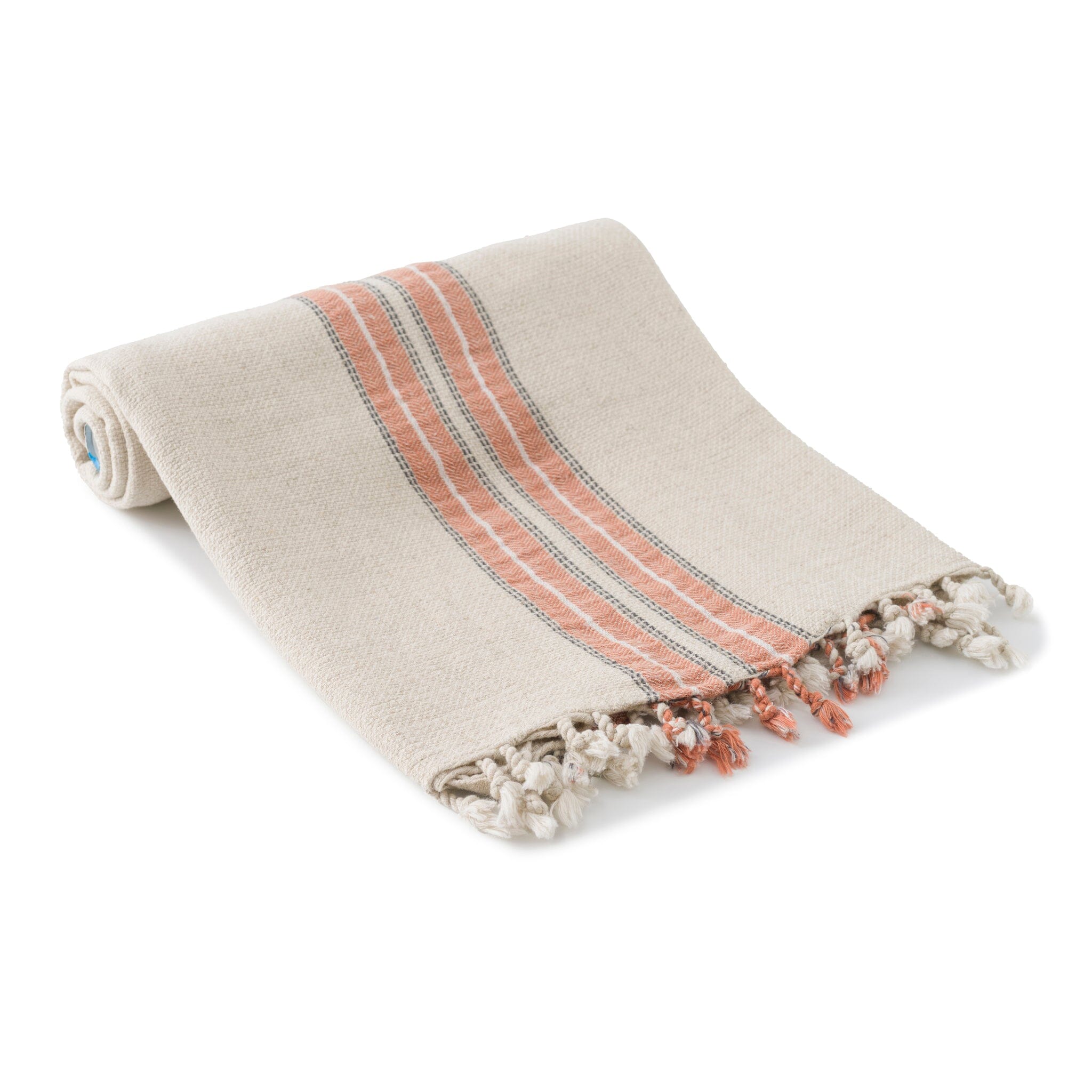 Lugano Linen Turkish Towel / Throw - Olive and Linen
