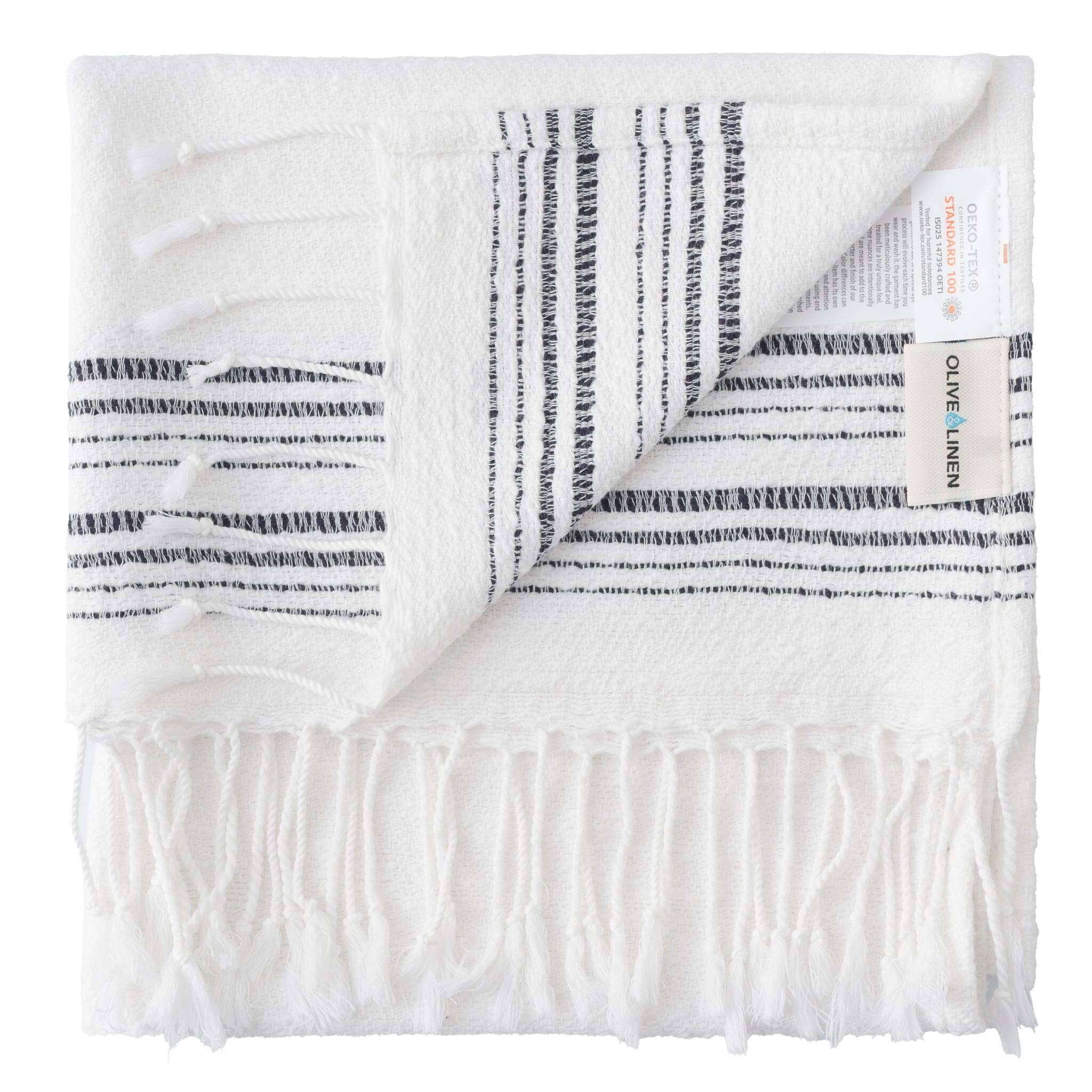 Olive and Linen Bliss Hand or Kitchen Towel - Off-White