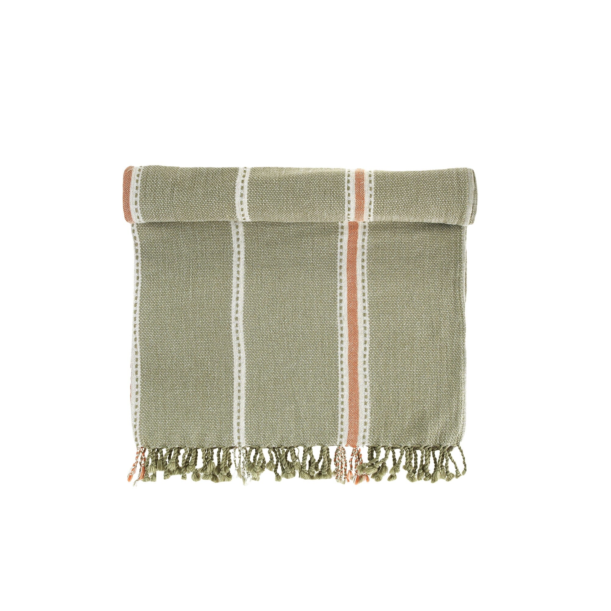 Ripples Linen Turkish Towel / Throw, Green