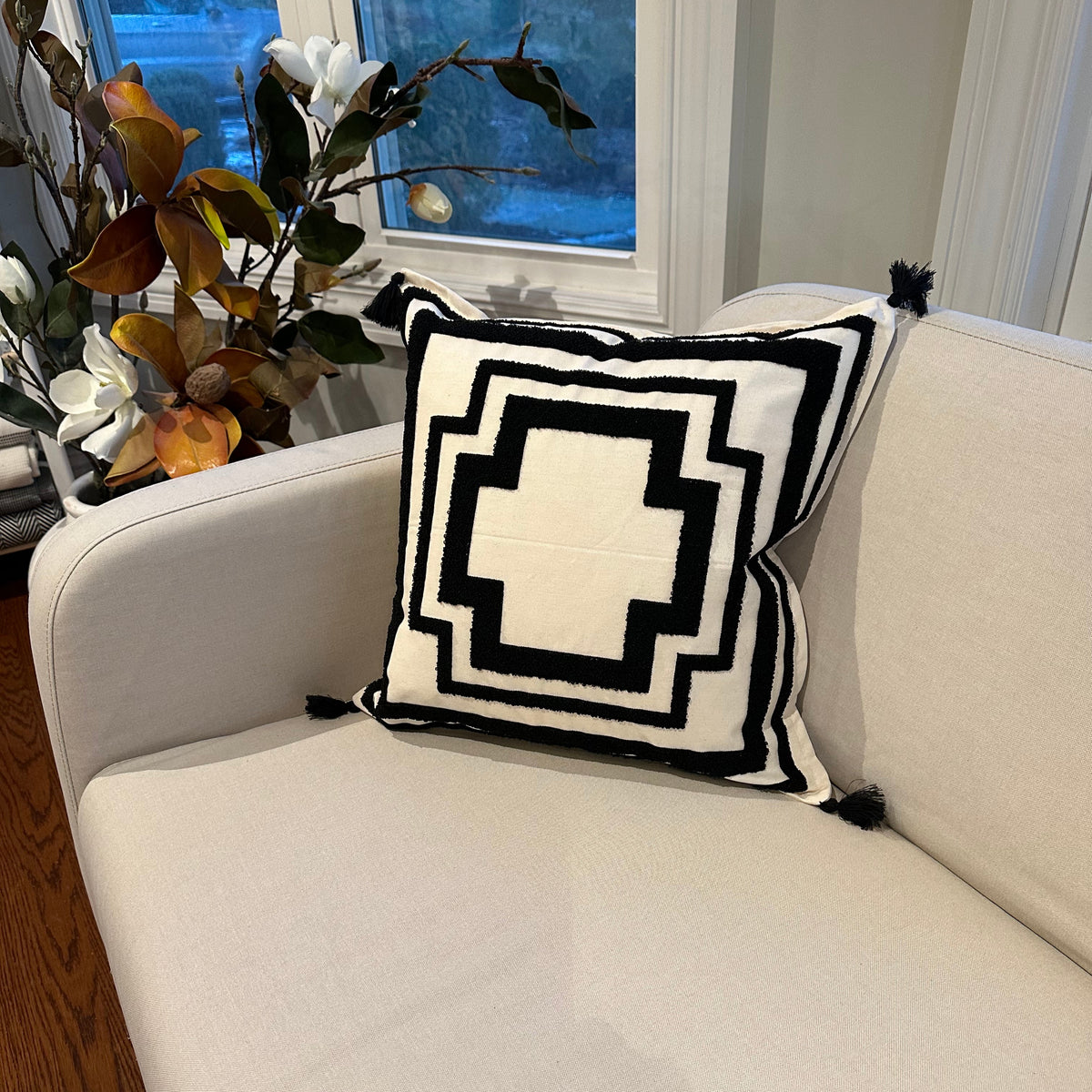 Geometric Tufted Throw Pillow Cover