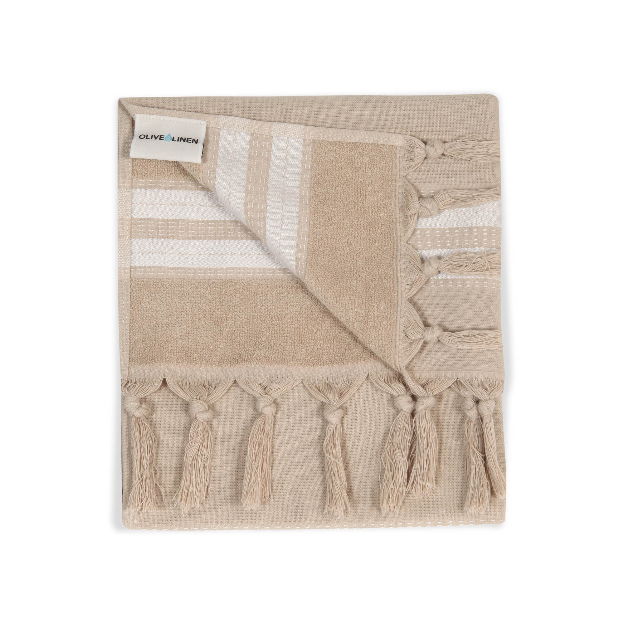 The Allora Turkish Hand / Kitchen Towel - Olive and Linen