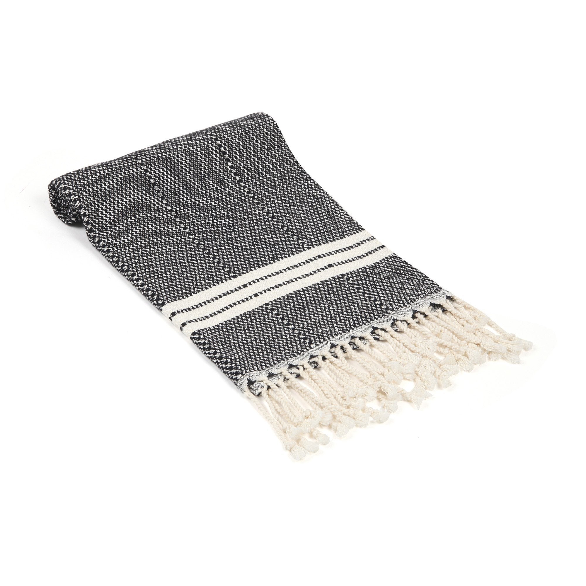 Hand Woven Striped Kitchen Towels | Black & White Stripes