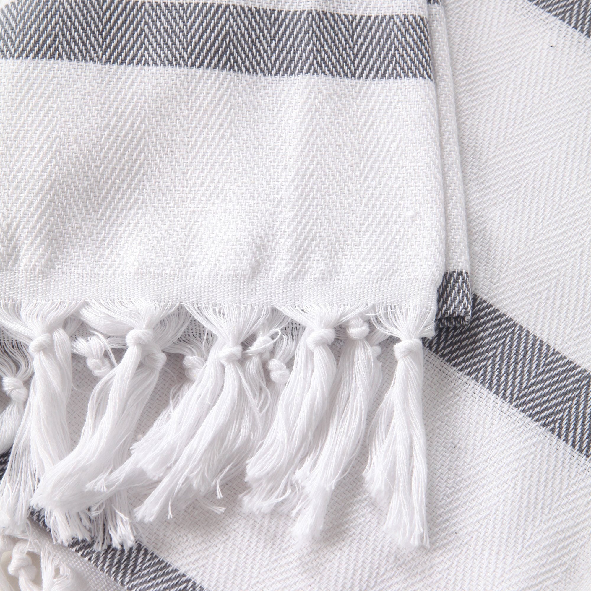 Black Herringbone Stripe Dish Towel