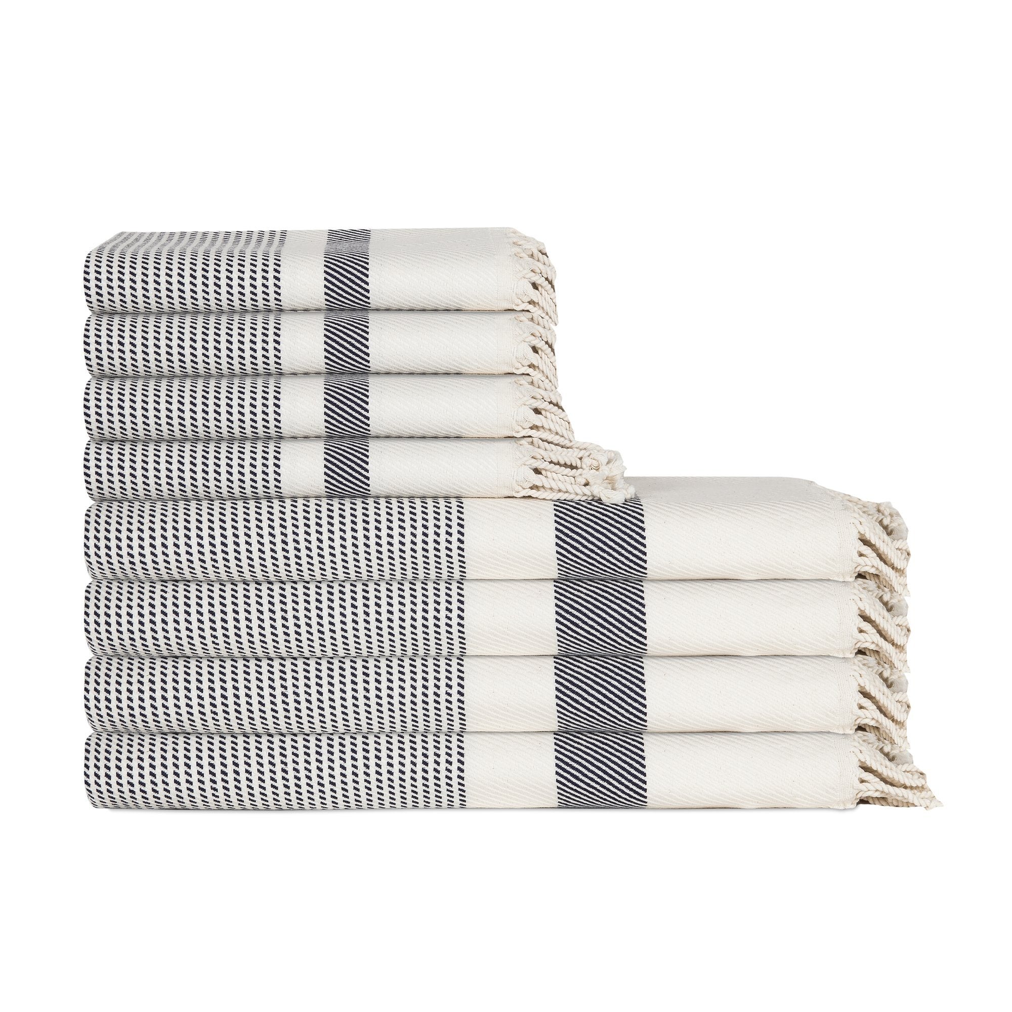 Ashlen Terracotta And White Stripe Terry Hand Towel