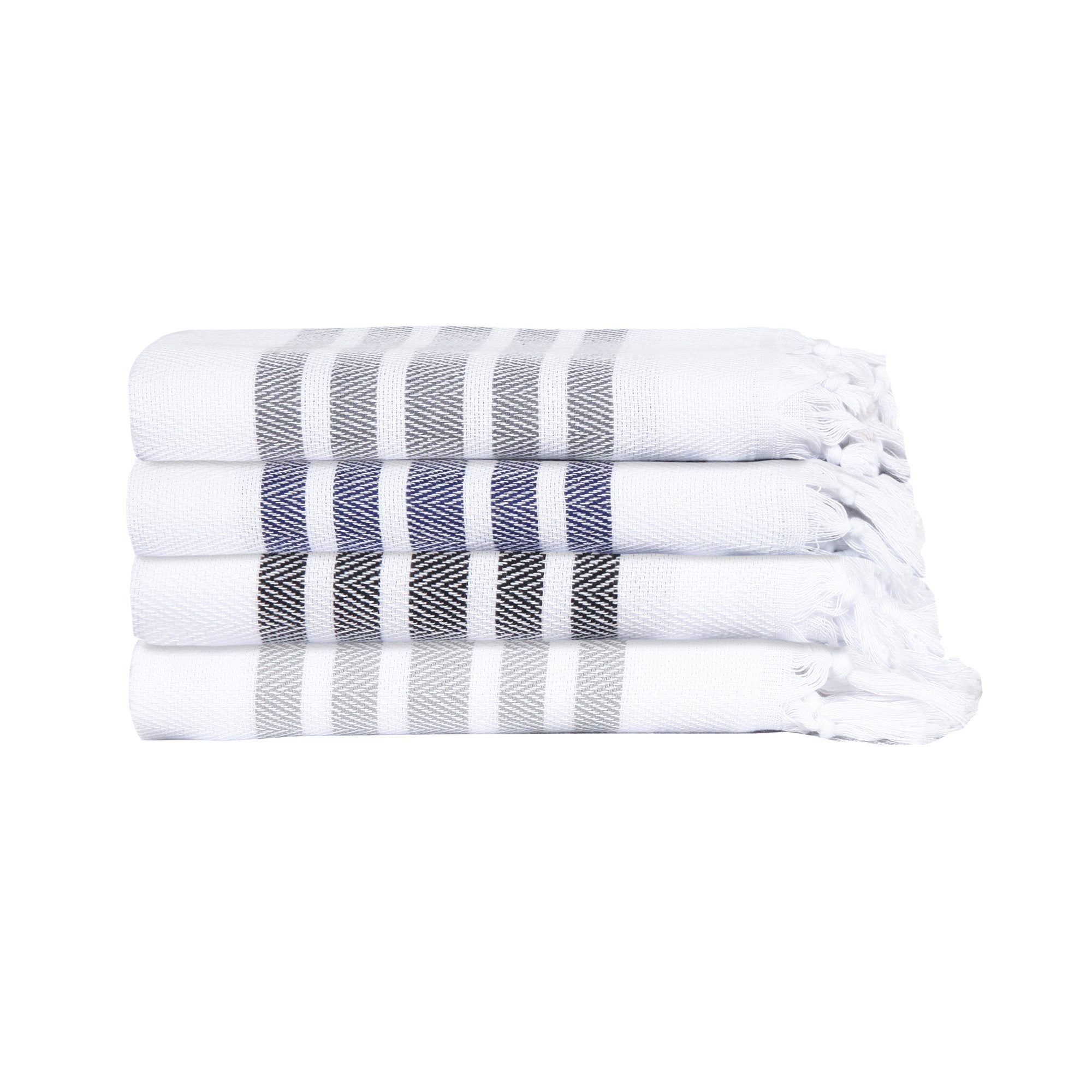 Hand Towels: Turkish Cotton Hand Towel Peshtemals - Olive and Linen