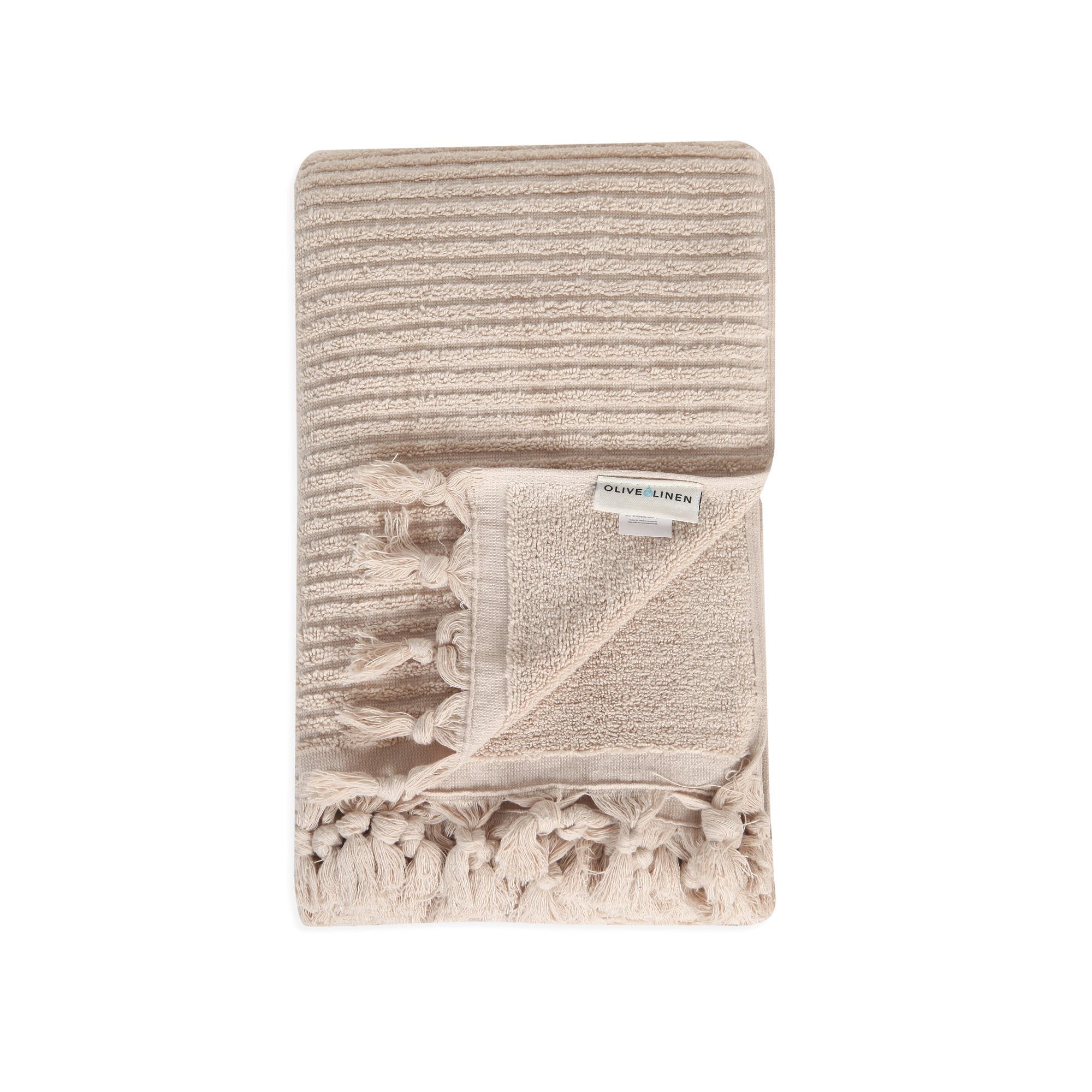 Ribbed Loom Turkish Terry Towel Set, Sand