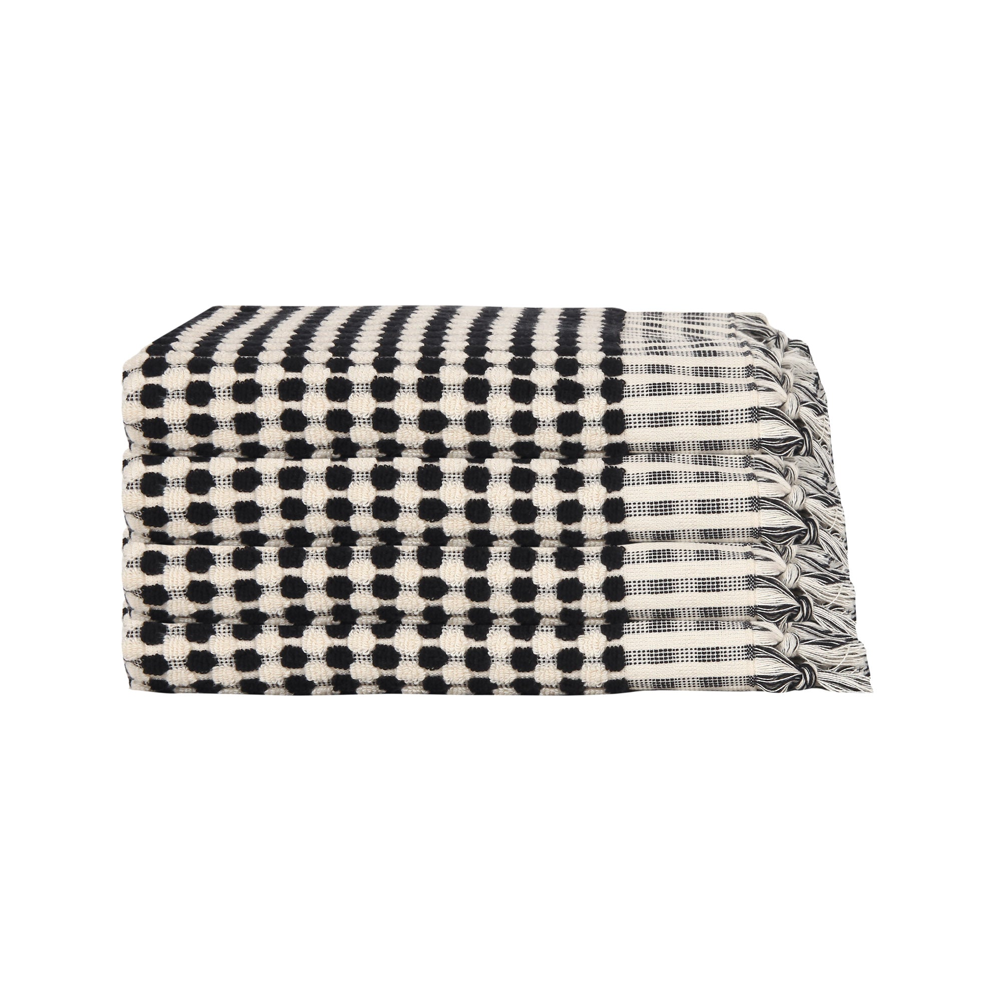 Dots Turkish Terry Hand Towel Bundle - Olive and Linen