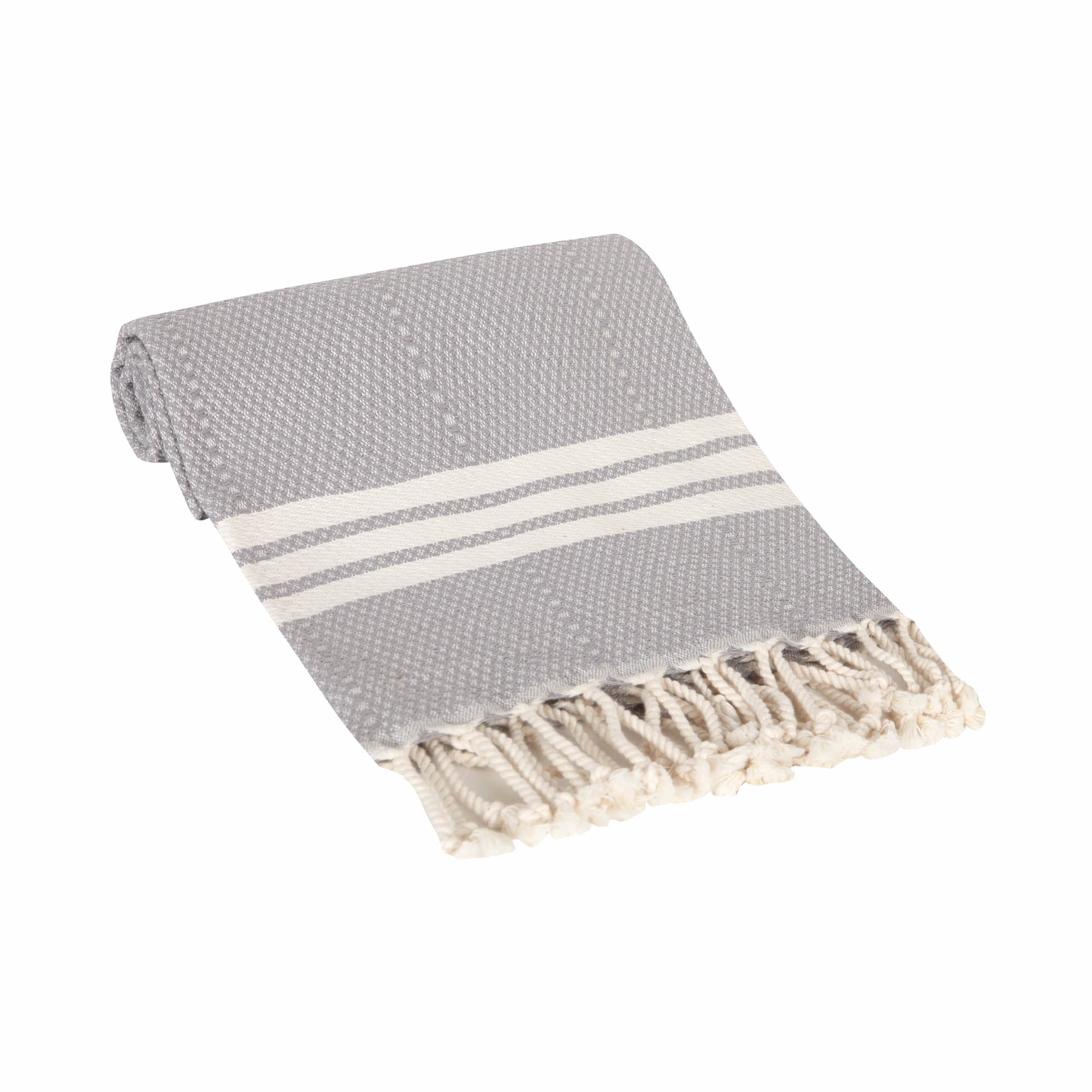 Hand woven Striped Kitchen Towels | Black & Gray