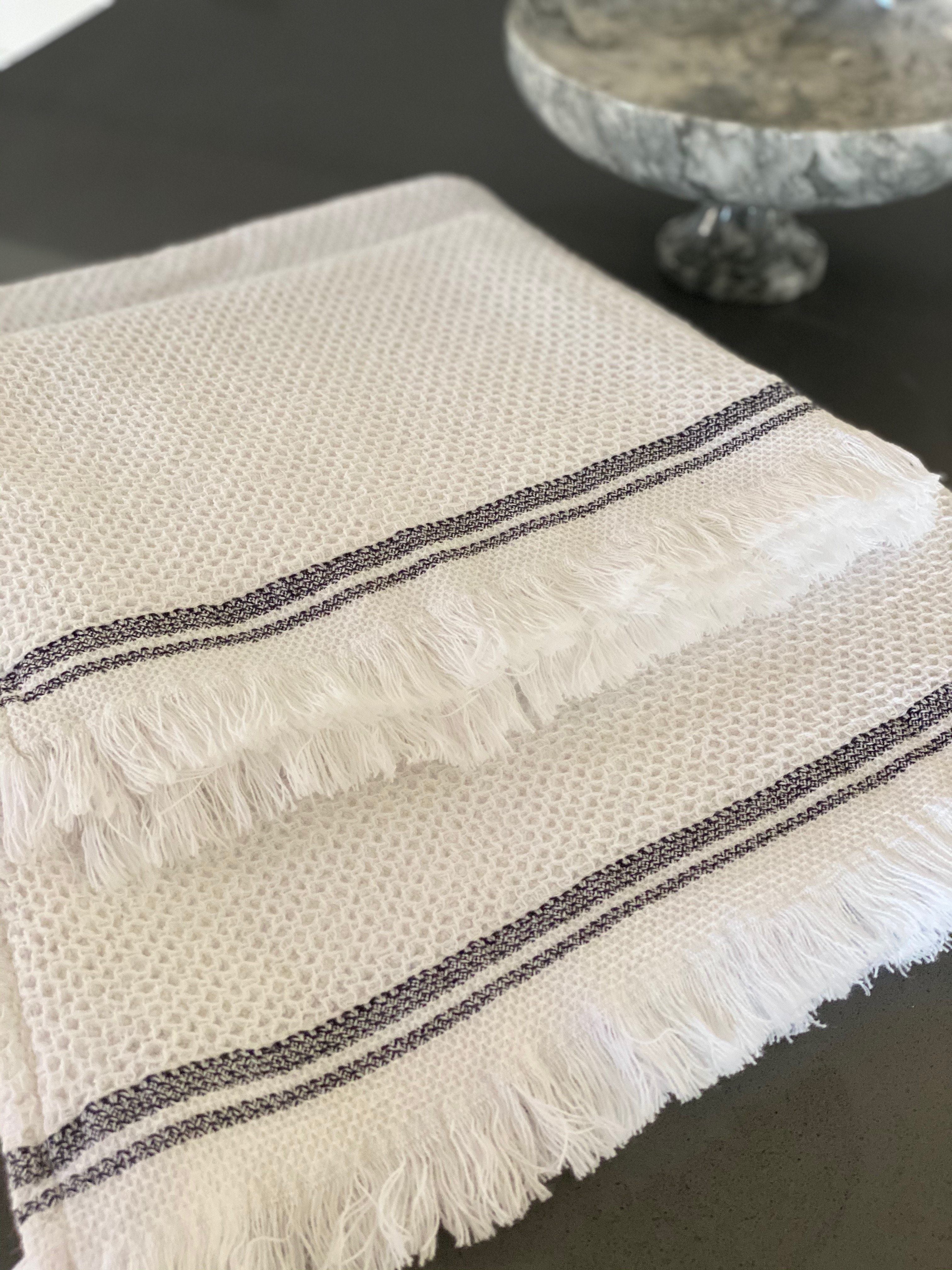 Costa Ivory Turkish Hand / Kitchen Towel Bundle - Olive and Linen