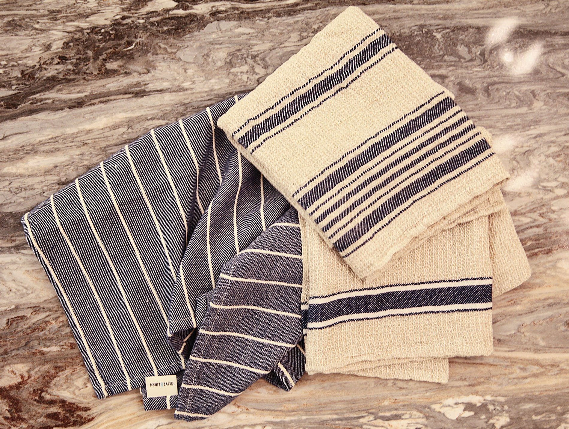 Rustic Napa Linen Kitchen Towel - Terracotta / 2